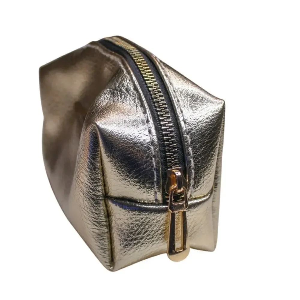 Alexis Bendel Metallic Gold Cosmetics Bag Make Up Pouch Small Bag